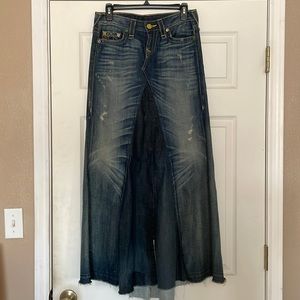 True Religion Distressed Jean Skirt